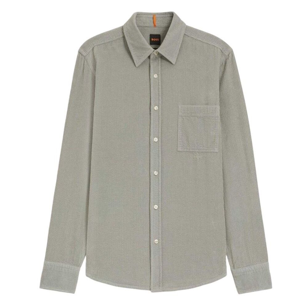 Boss Mens Cotton Regular Long-Sleeved Shirt / Green